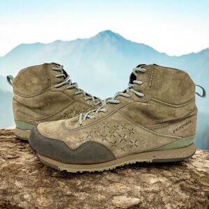 Patagonia Olive Night Ankle Boot Suede Leather Lace Up Trail Hiking Shoes Women